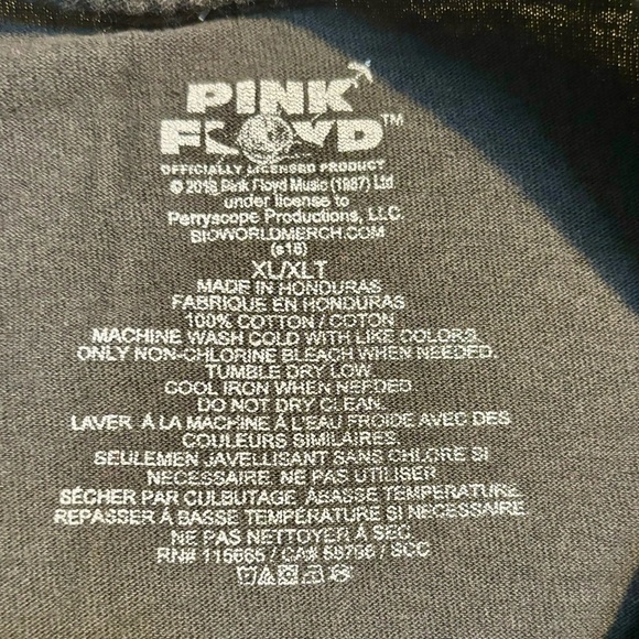 Pink Floyd Tee XL Retro Wash Scissor Hem Black Dark Side of the Moon Album - Picture 10 of 12